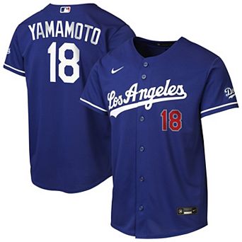 Youth Nike Yoshinobu Yamamoto Royal Los Angeles Dodgers Alternate Stadium Jersey