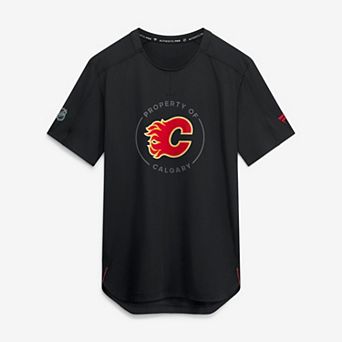 Men's Fanatics Black Calgary Flames Authentic Pro Train Performance T-Shirt