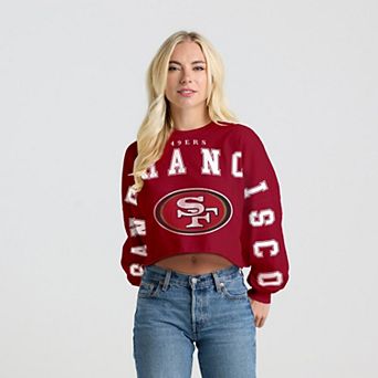 Women's Spirit Jersey Scarlet San Francisco 49ers Cropped Long Sleeve T-Shirt