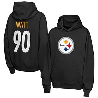 Youth Nike T.J. Watt Black Pittsburgh Steelers Name & Number Club Fleece Hoodie