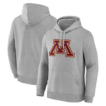 Men's Logo Athletic Heather Gray Minnesota Golden Gophers Primary Logo Fleece Pullover Hoodie