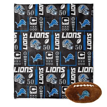 "Pegasus Detroit Lions 50"" x 60"" Blackout Team Spirit Ultra Soft Throw & Plush Football Combo Pack"