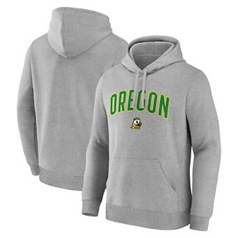 Men's Logo Athletic Heather Gray Oregon Ducks Primary Logo Fleece Pullover Hoodie