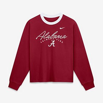 Women's Nike Alabama Crimson Tide Crimson Ringer Boxy Long Sleeve T-Shirt