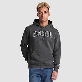 Men's Champion Heather Gray/Black Coastal Carolina Chanticleers Contrast Hoodie