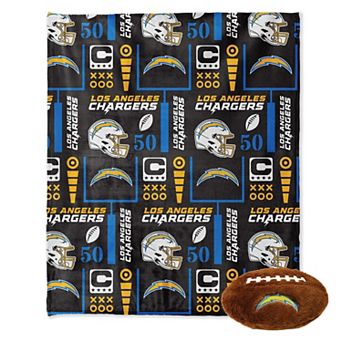 "Pegasus Los Angeles Chargers 50"" x 60"" Blackout Team Spirit Ultra Soft Throw & Plush Football Combo Pack"