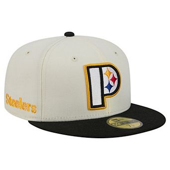 Men's New Era Cream/Black Pittsburgh Steelers Deceptor 59FIFTY Fitted Hat