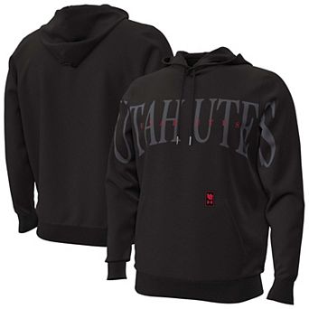 Men's Under Armour Black Utah Utes 2026 Sideline Overlay Icon Fleece Hoodie