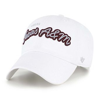 Women's '47 White Texas A&M Aggies Trendy Script Clean Up Adjustable Hat