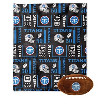 "Pegasus Tennessee Titans 50"" x 60"" Blackout Team Spirit Ultra Soft Throw & Plush Football Combo Pack"