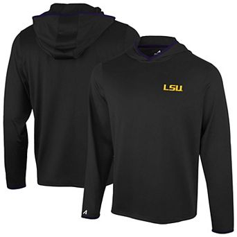 Men's Antigua Black LSU Tigers Brink Color Pop Long Sleeve Hoodie T-Shirt