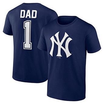 Men's Fanatics Navy New York Yankees #1 Dad Name & Number T-Shirt