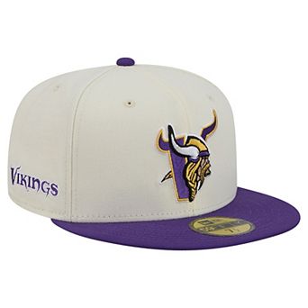 Men's New Era Cream/Purple Minnesota Vikings Deceptor 59FIFTY Fitted Hat