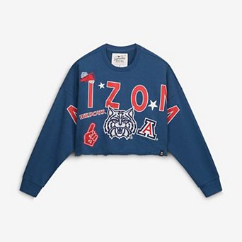 Women's Gameday Social Navy Arizona Wildcats Patch Phipps Sweatshirt