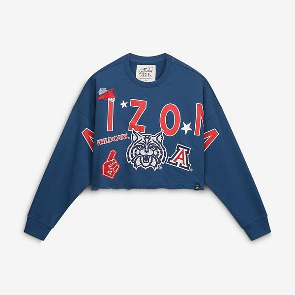 Women's Gameday Social Navy Arizona Wildcats Patch Phipps Sweatshirt