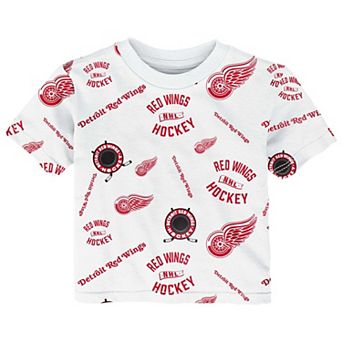 Toddler Outerstuff White Detroit Red Wings Run Down Allover Print T-Shirt