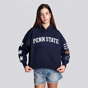 Women's Hype and Vice Navy Penn State Nittany Lions Cropped Spirit Hoodie