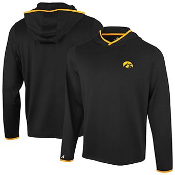 Men's Antigua Black Iowa Hawkeyes Brink Color Pop Long Sleeve Hoodie T-Shirt