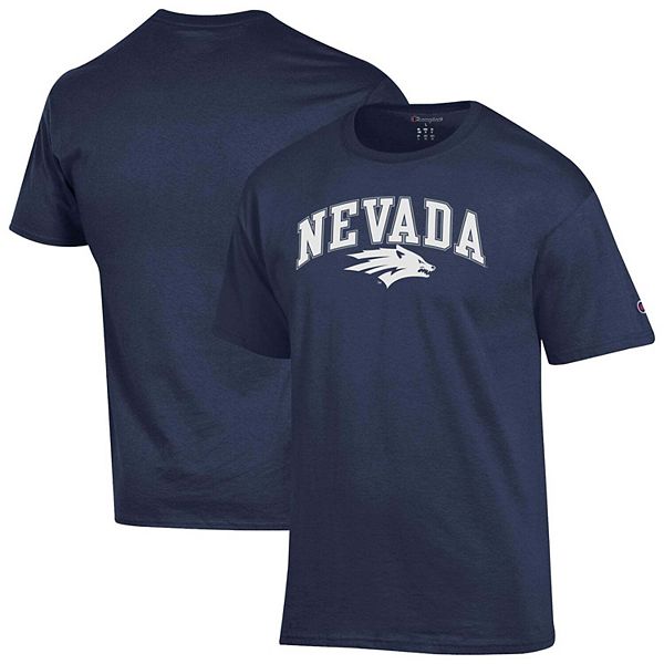 Men's Champion Navy Nevada Wolf Pack Arch Logo T-Shirt