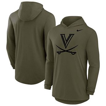 Men's Nike Olive Virginia Cavaliers Dri-FIT Military Long Sleeve Hooded T-Shirt