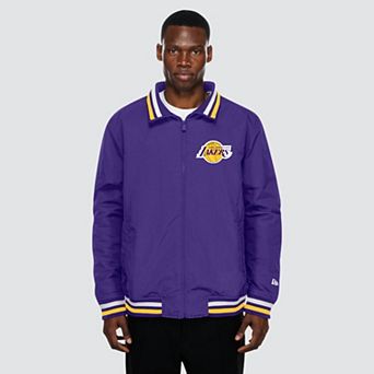 Men's New Era Purple Los Angeles Lakers Fan Nylon Crinkle Full-Zip Jacket