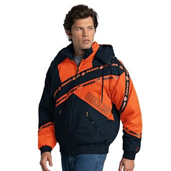 Men's Pro Player Navy Chicago Bears Double Tape Full-Zip Jacket with Detachable Hood