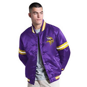 Men's Starter Purple Minnesota Vikings Courtside Varsity Full Snap Jacket