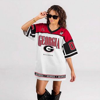 Women's Gameday Couture White Georgia Bulldogs Hustle Mode Jersey Dress
