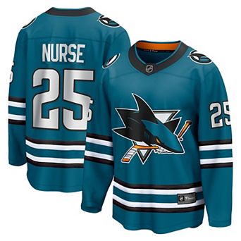 Men's Fanatics Darnell Nurse Teal San Jose Sharks Home Breakaway Jersey