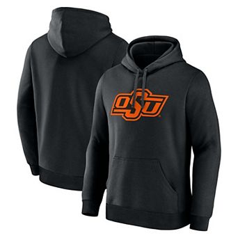Men's Logo Athletic Black Oklahoma State Cowboys Primary Logo Fleece Pullover Hoodie