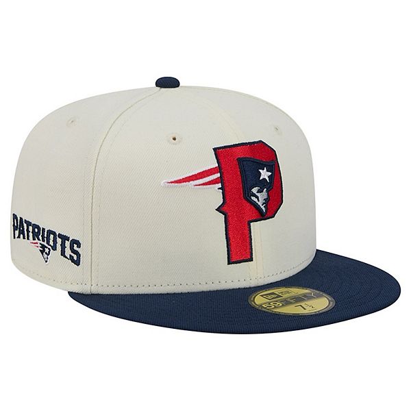 Men's New Era Cream/Navy New England Patriots Deceptor 59FIFTY Fitted Hat