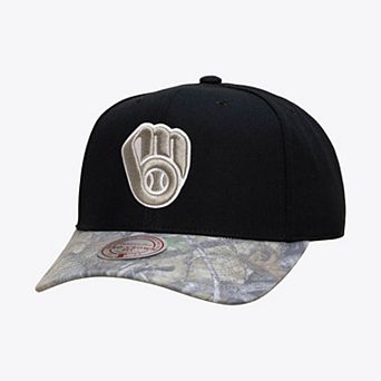 Men's Mitchell & Ness Black Milwaukee Brewers Midnight Timber Pro Snapback Hat