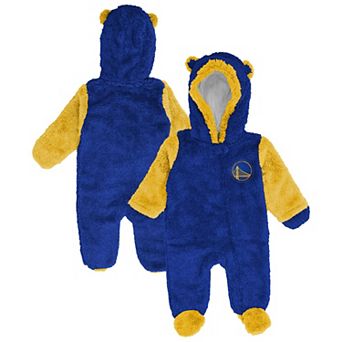 Newborn & Infant Outerstuff Royal Golden State Warriors Stay Napping Fleece Bunting Full-Zip Sleeper