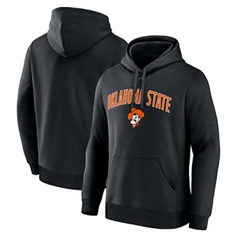 Men's Logo Athletic Black Oklahoma State Cowboys Primary Logo Fleece Pullover Hoodie