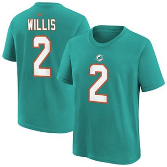 Youth Nike Malik Willis Green Miami Dolphins Name & Number T-Shirt