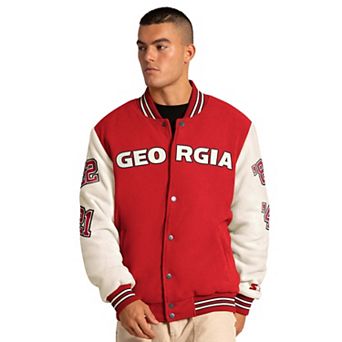 Men's Starter Red Georgia Bulldogs Triple Crown Commemorative Full Snap Jacket