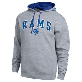 Men's Champion Heather Gray/Royal Los Angeles Rams Contrast Hoodie