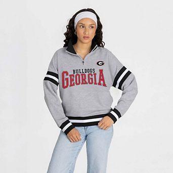 Women's Gameday Couture Gray Georgia Bulldogs Hold the Line Quarter-Zip Pullover
