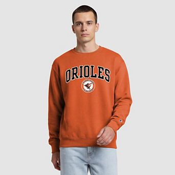 Men's Champion Orange Baltimore Orioles Fleece Crew Sweatshirt