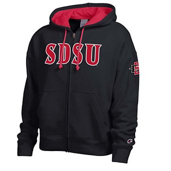 Women's Champion Black San Diego State Aztecs Arch Full-Zip Fleece Hoodie