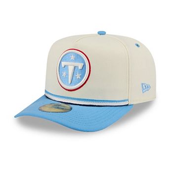 Men's New Era Cream/Light Blue Tennessee Titans Vintage A-Frame 59FIFTY Fitted Hat
