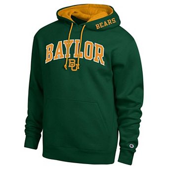 Men's Champion Green Baylor Bears Arch Tackle Twill Hoodie