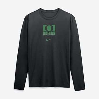 Men's Nike Black Oregon Ducks Courtside Legend Dri-FIT Long Sleeve T-Shirt