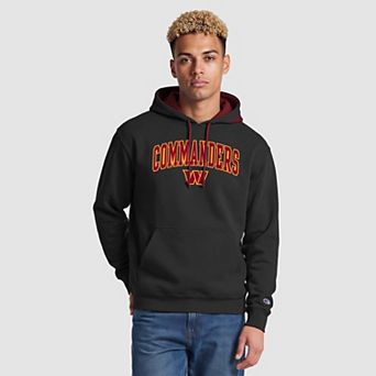 Men's Champion Black/Burgundy Washington Commanders Contrast Hoodie