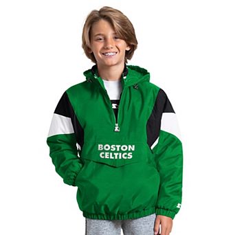 Youth Starter Kelly Green Boston Celtics The Throwback Jr. Half-Zip Hooded Jacket