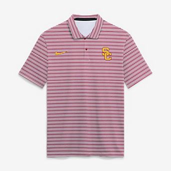 Men's Nike Cardinal USC Trojans Primetime Vapor Striped Dri-FIT Polo