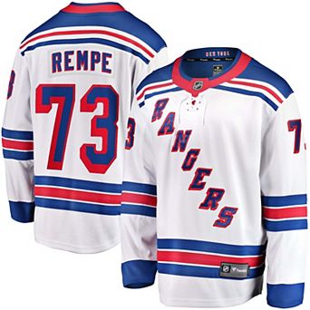 Men's Fanatics Matt Rempe White New York Rangers Away Breakaway Jersey