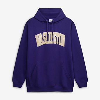 Men's Champion Purple Washington Huskies Arch Over Tackle Twill Big & Tall Hoodie