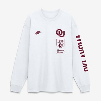 Men's Nike White Oklahoma Sooners Max 90 Legacy Multi Graphic Long Sleeve T-Shirt