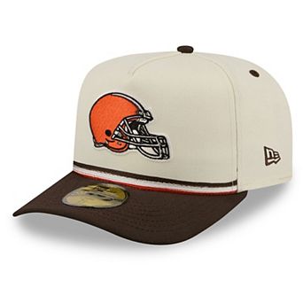 Men's New Era Cream/Brown Cleveland Browns Vintage A-Frame 59FIFTY Fitted Hat